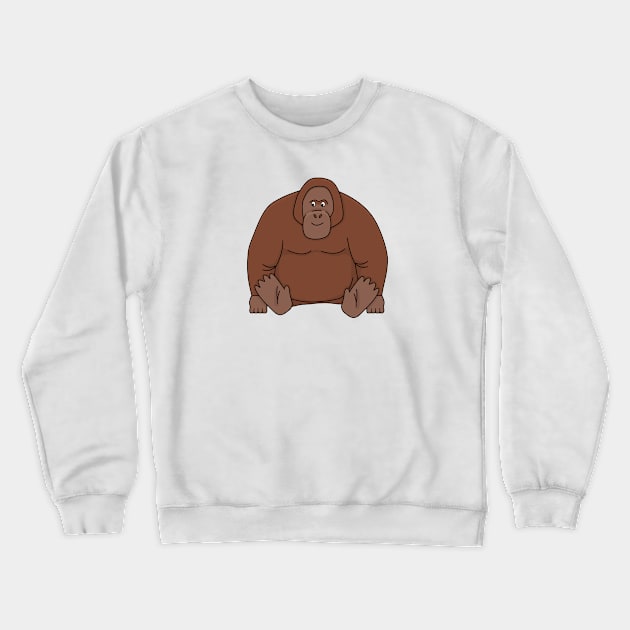 Cartoon cute brown Orangutan Crewneck Sweatshirt by essskina